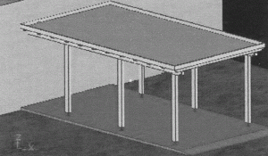 Couvert garage en bois sur chevrons (croquis)