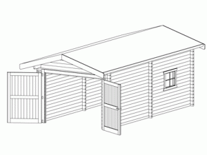 Garage en bois 400cm - 600cm